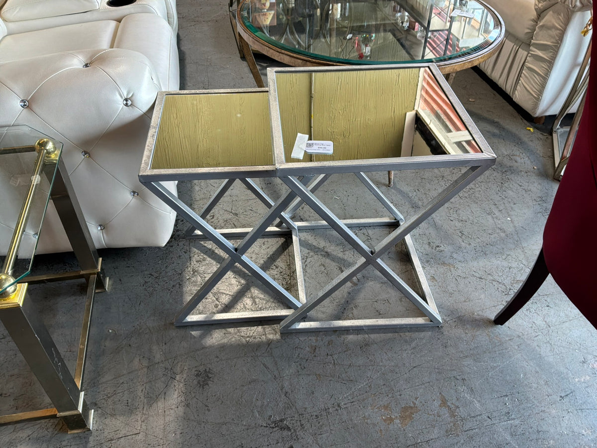 Mirror Top Nesting End Table