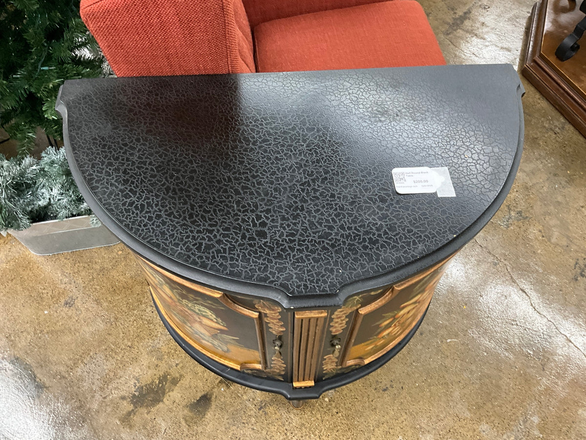 Half Round Black Table