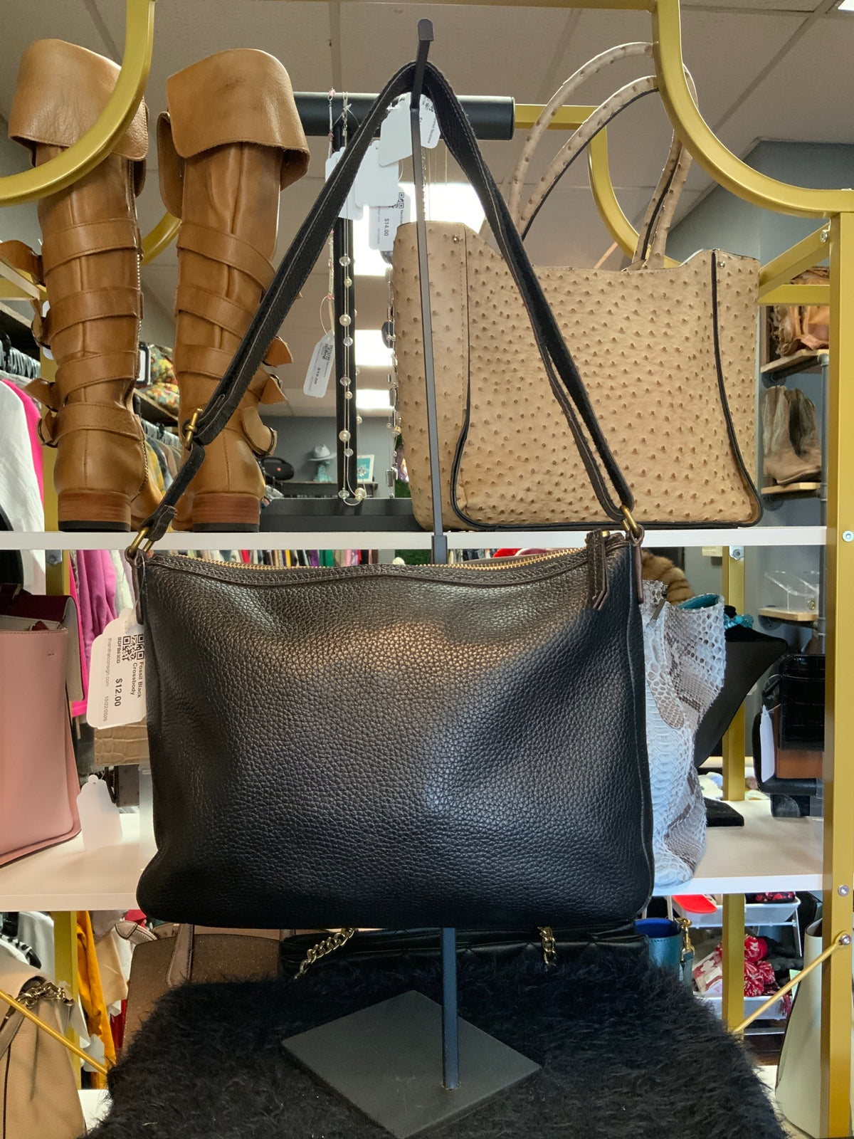 Fossil Black Crossbody