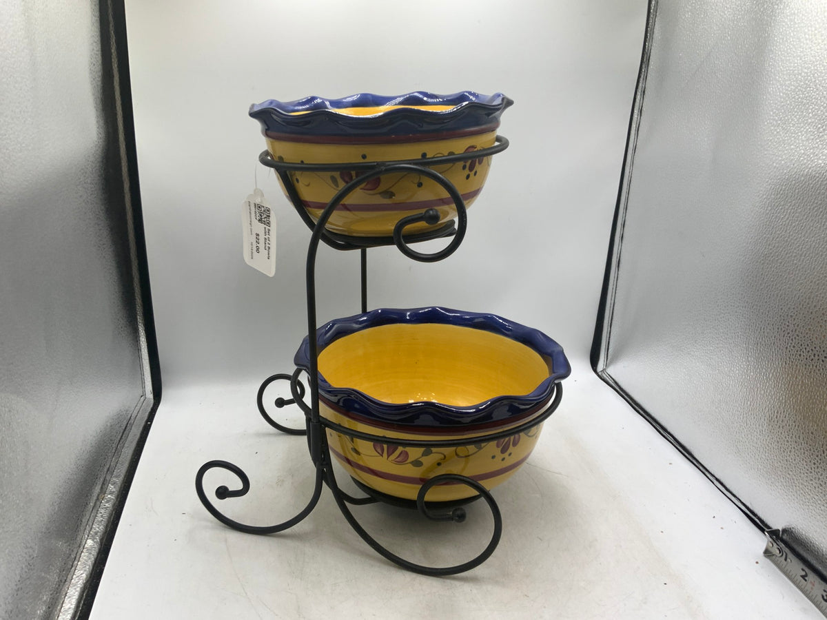 Set of 2 Bowls with Stand