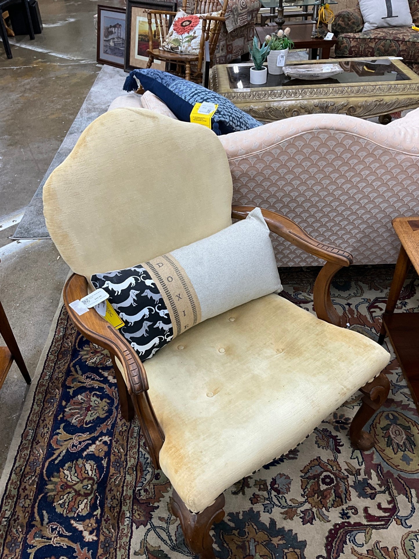 Yellow/ Gold Arm Chair