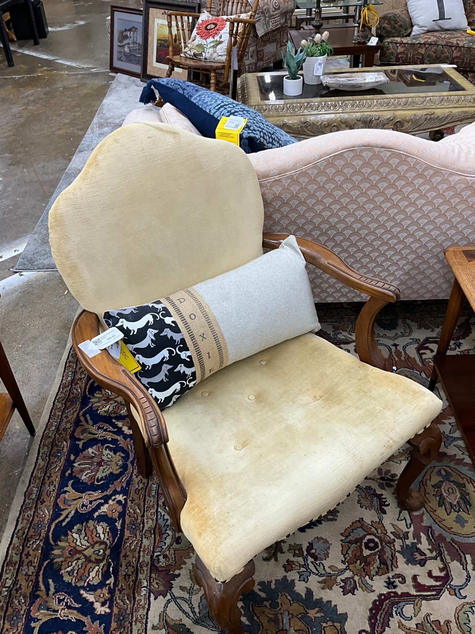 Yellow/ Gold Arm Chair