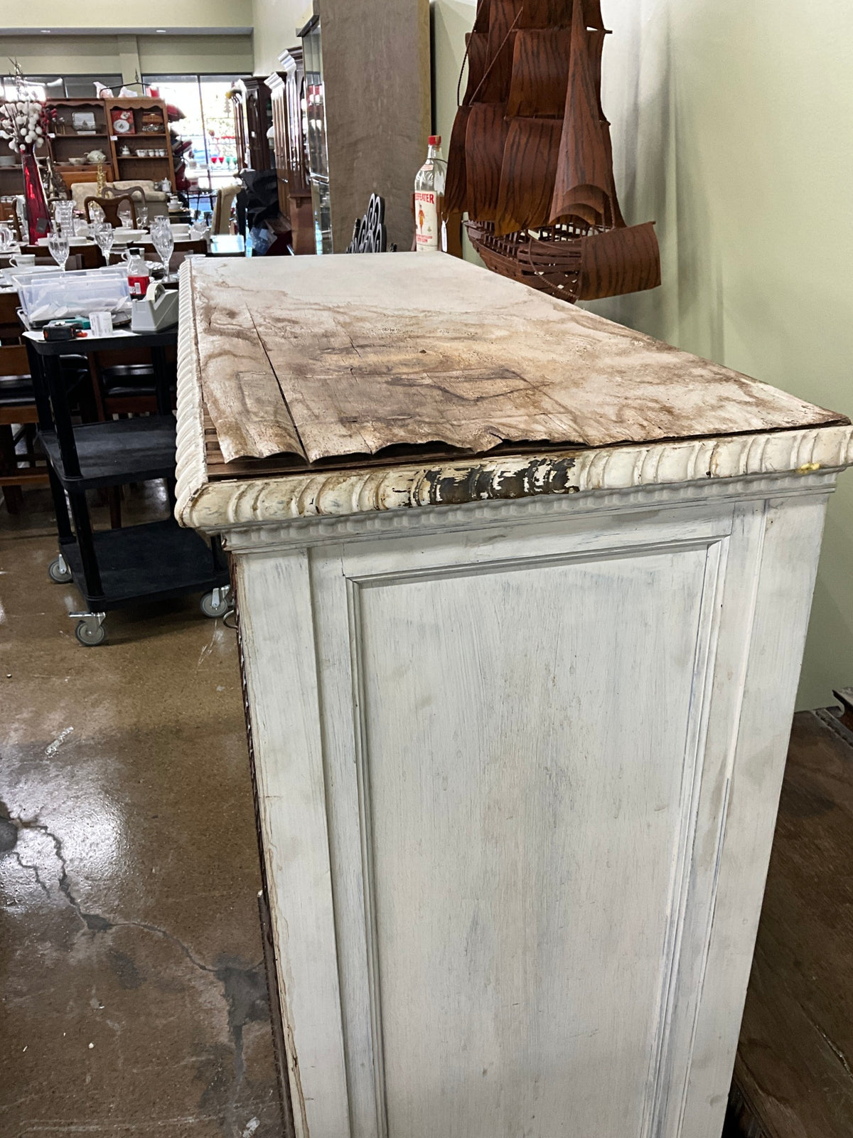 Antique Painted Hutch Top