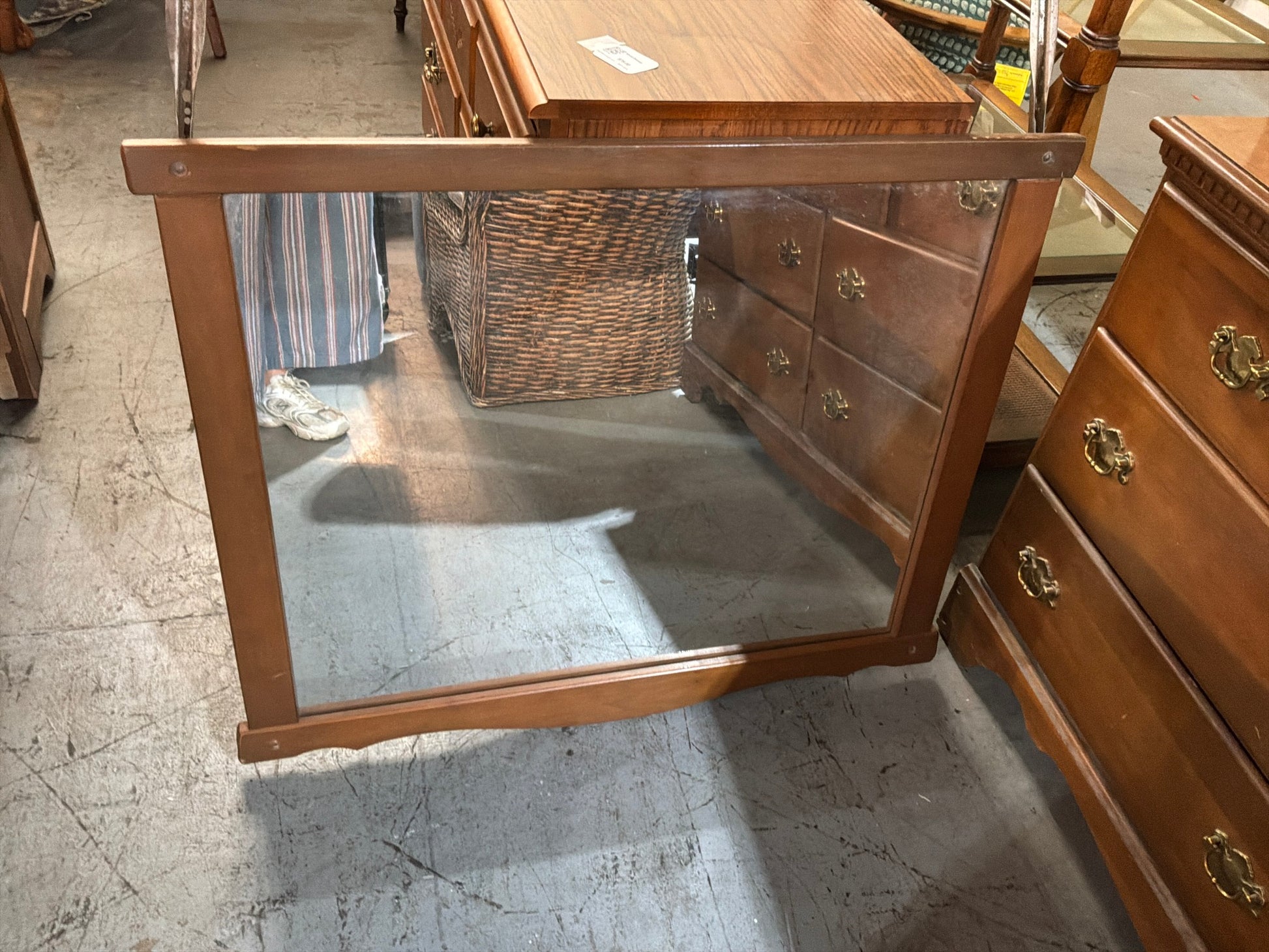 Dark Wood Dresser W/ Mirror