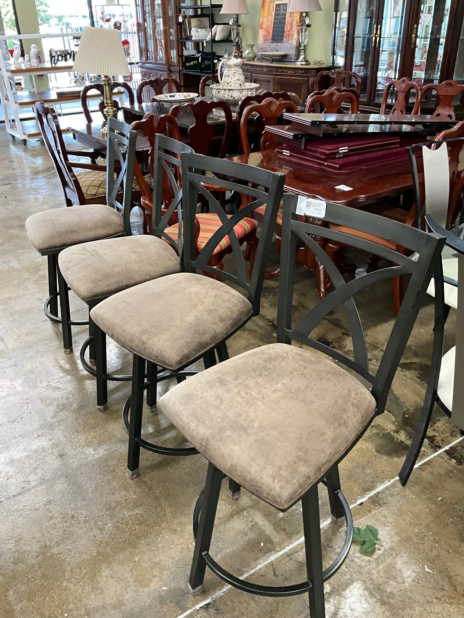 Set of 4 Counter Height Metal Stools