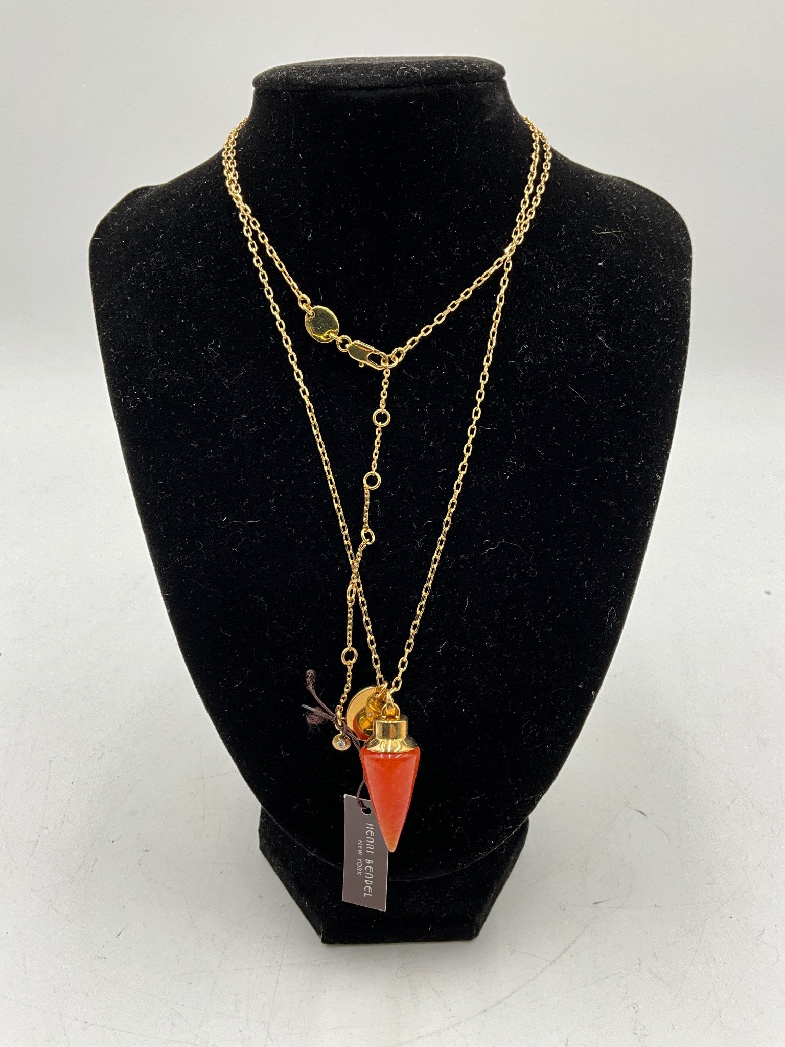 Henri Bendel Orange Pendant Necklace