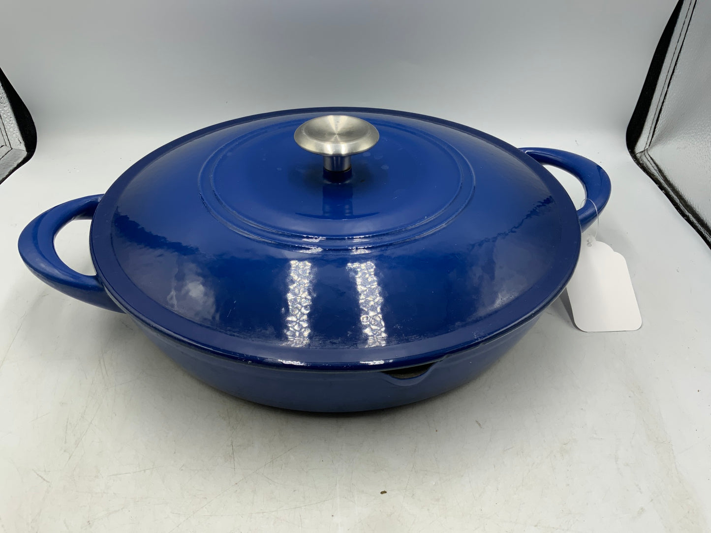 12" Cast Iron Enamel Skillet with Lid