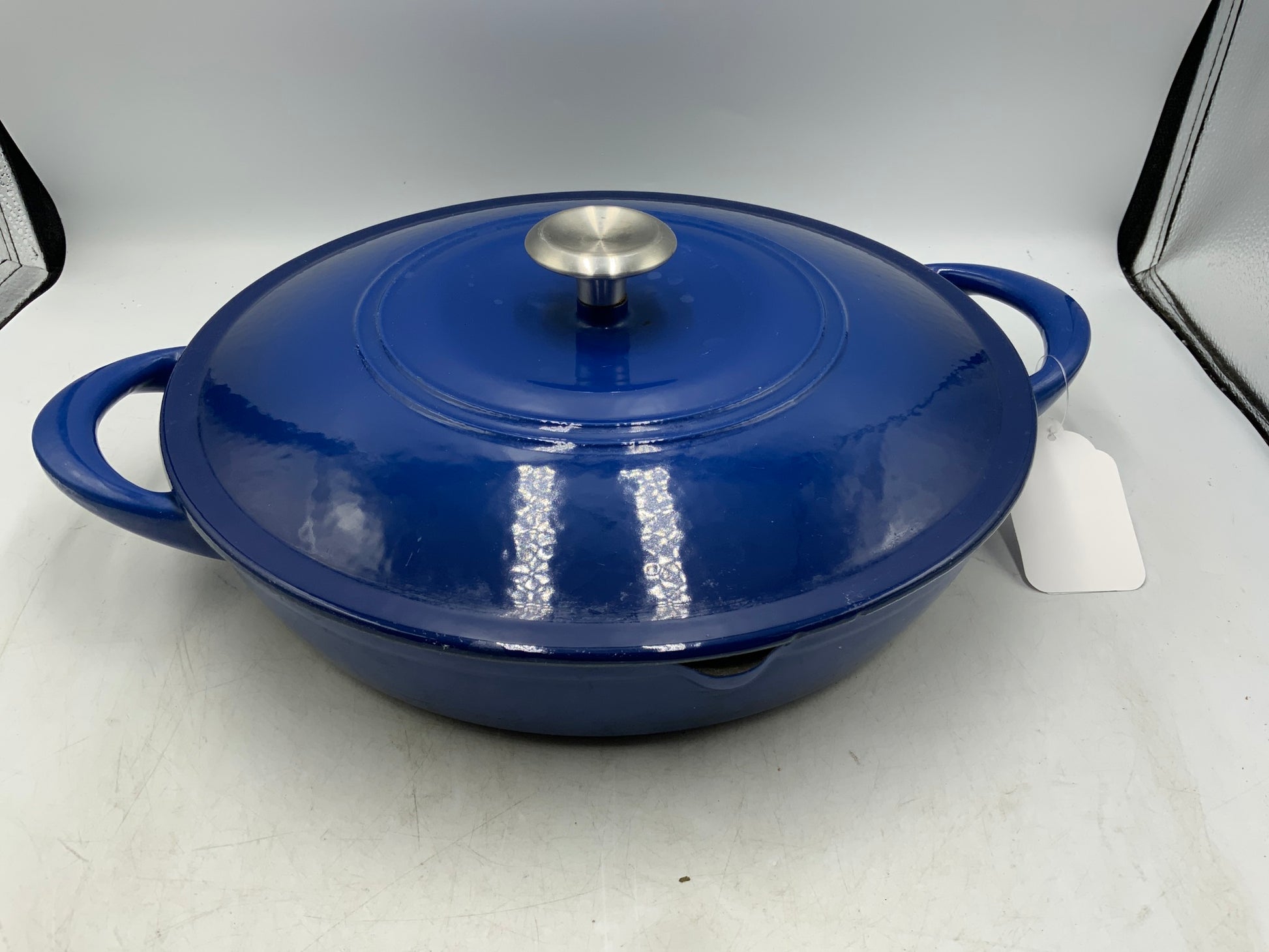 12" Cast Iron Enamel Skillet with Lid