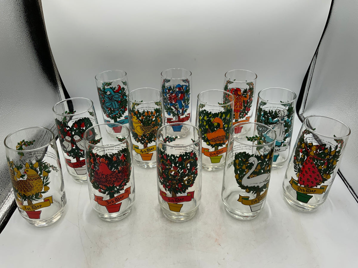 12 Days of Christmas Glasses Set of 12