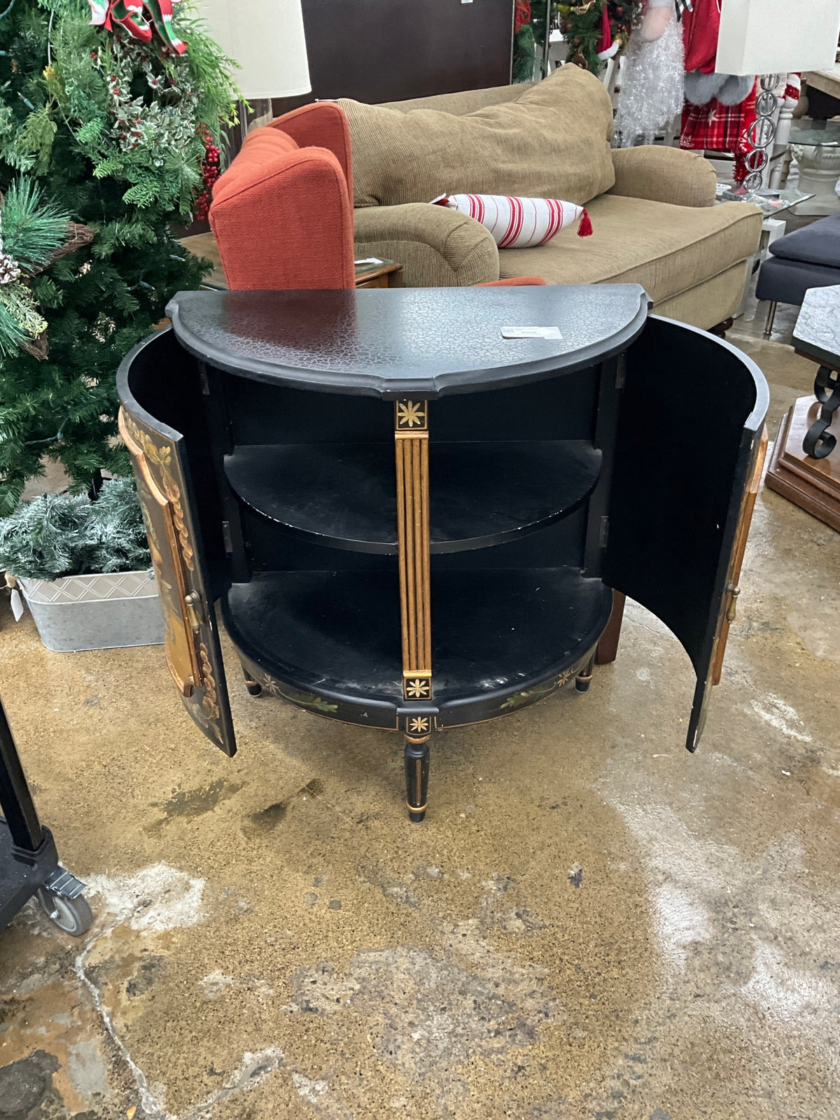 Half Round Black Table