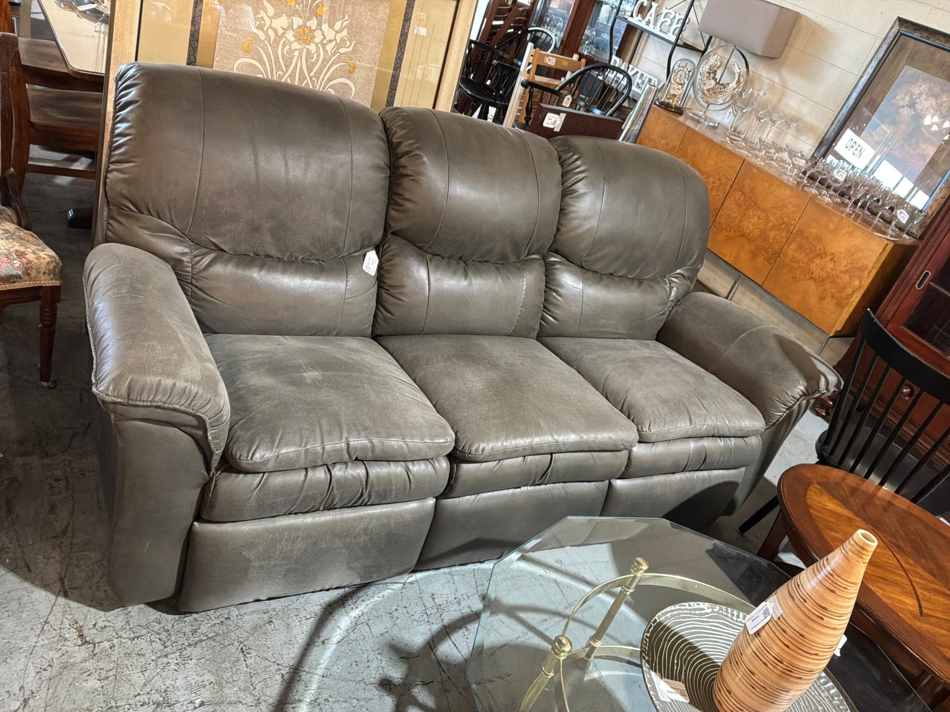 Grey Lazy Boy Recliner Sofa