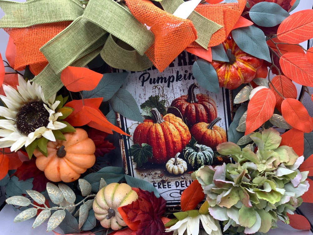 Pumpkin Sign Wreath