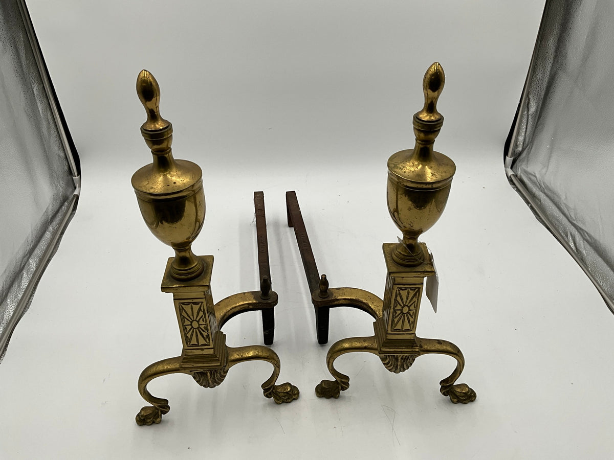 2 Pc. Puritan Brass Andiron Set