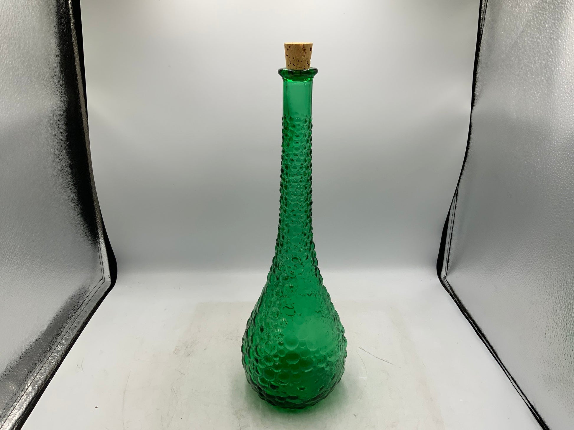 Green Empoli Glass Bottle with Cork