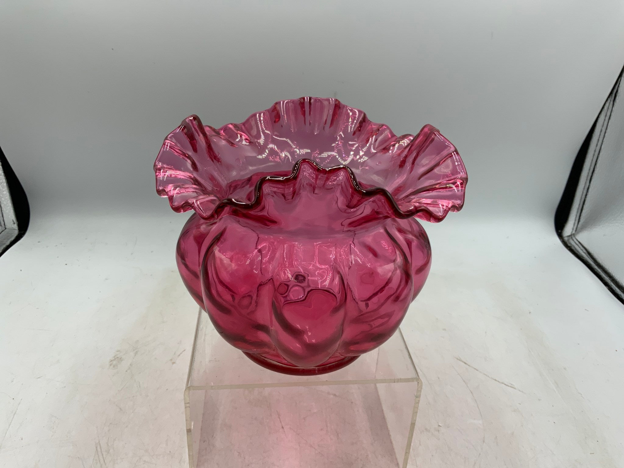 Fenton Cranberry Glass Vase