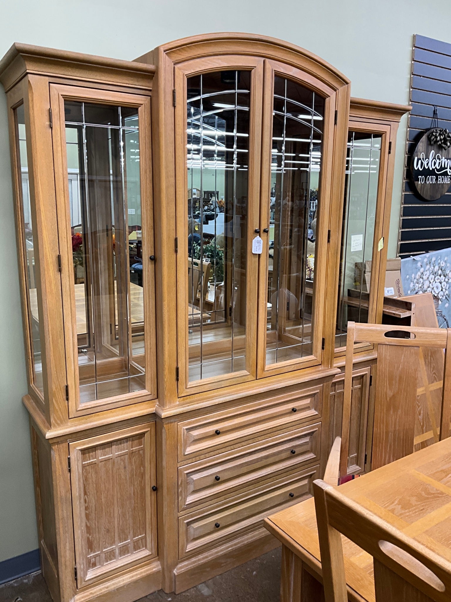 Light wood Mission Style Hutch