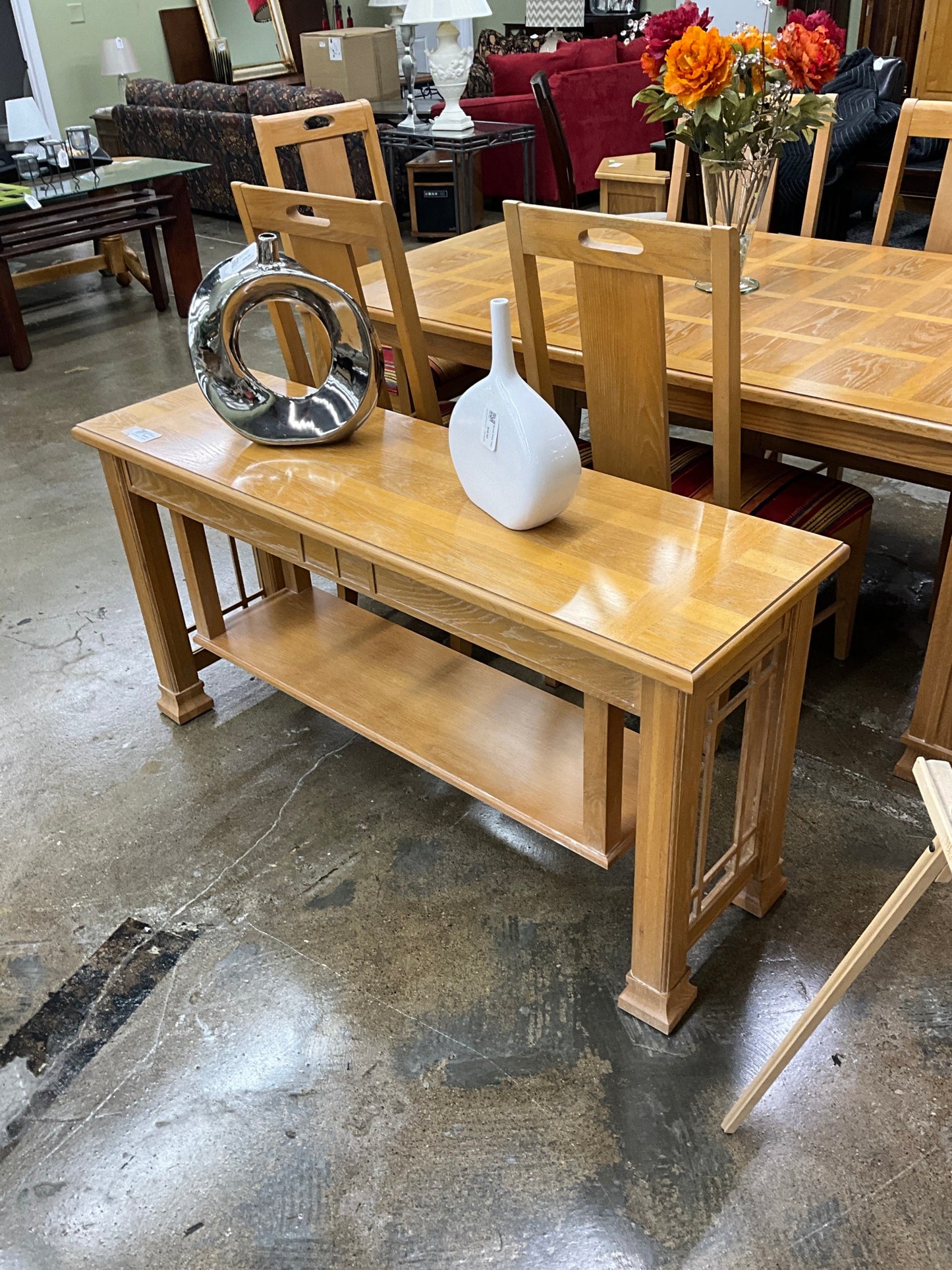 Light wood Mission Style Sofa Table