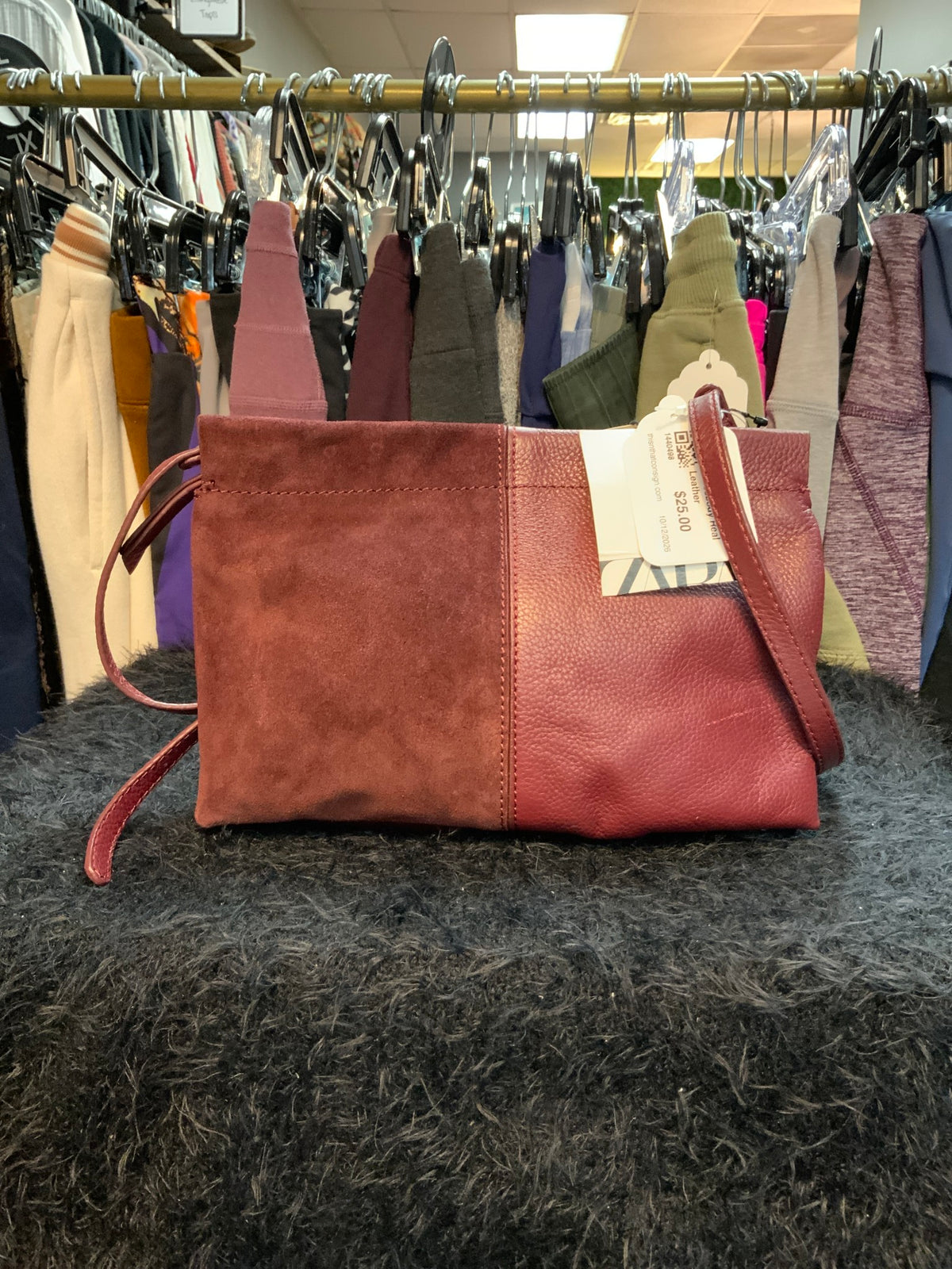 NWT Zara Suede Crossbody Real Leather