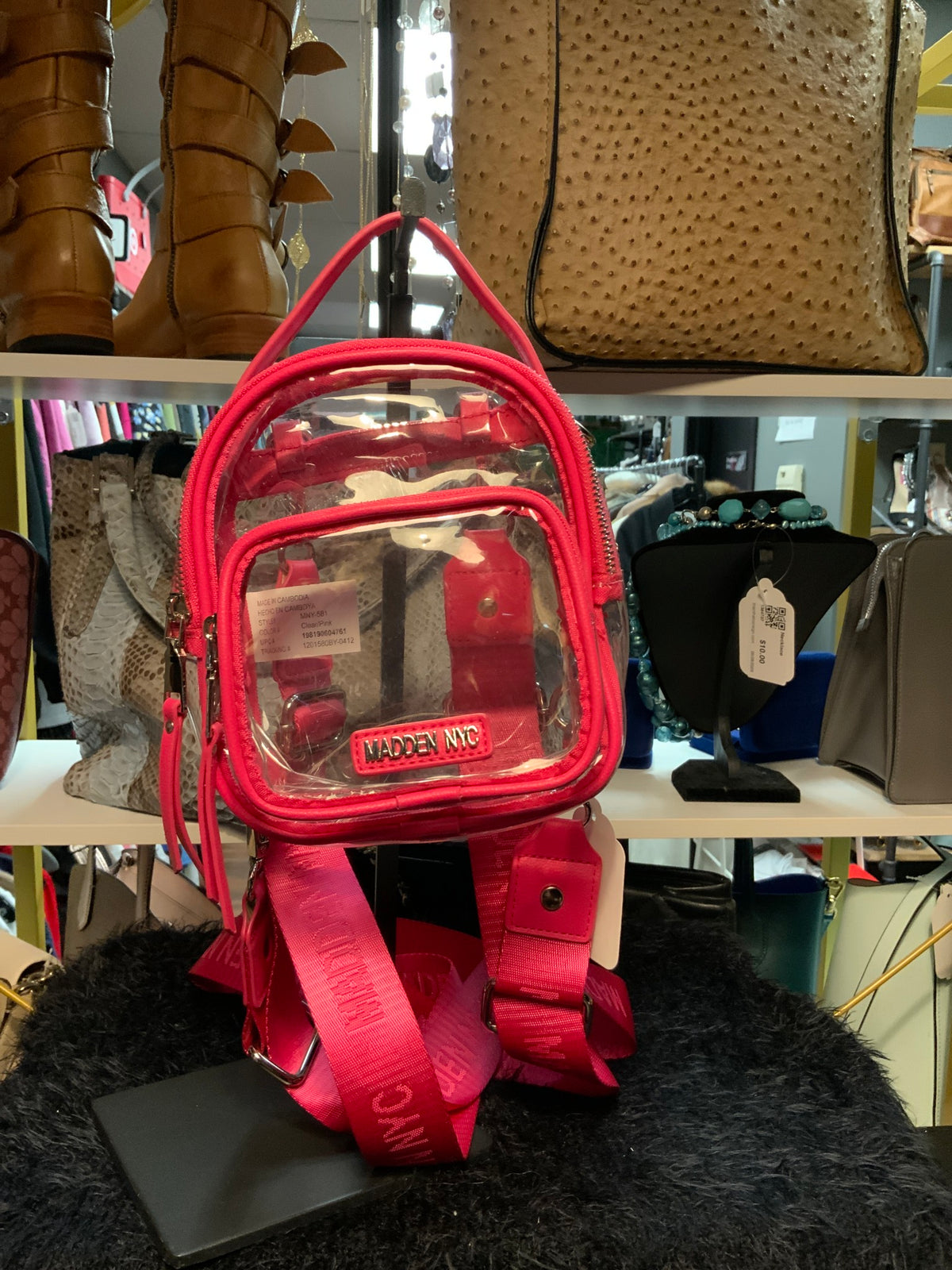 Madden Clear & Pink Backpack