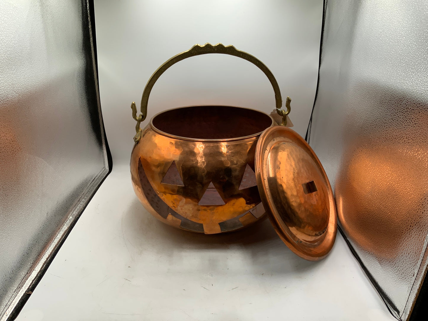XL Copper Pumpkin Jack-o-Lantern