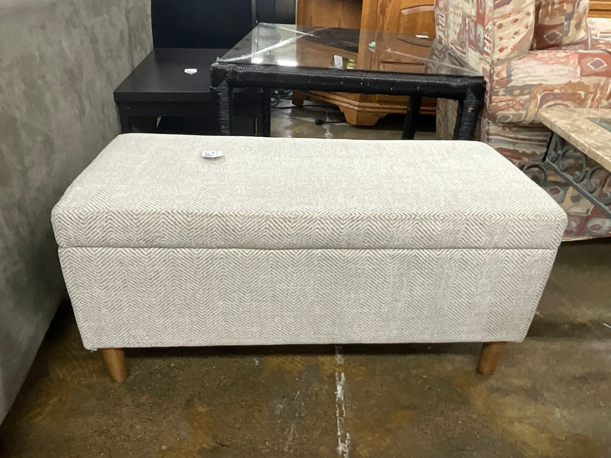 Cream Bench w/ Storage