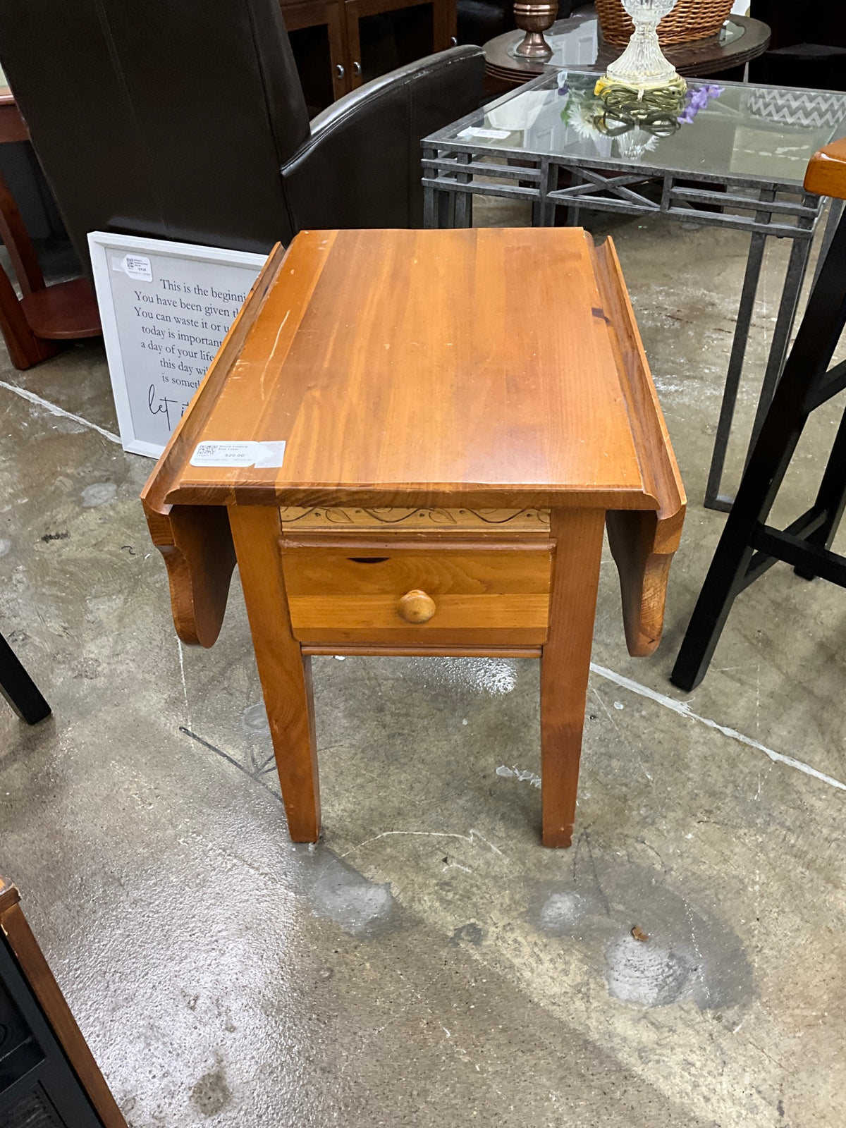 Wood Folding End Table