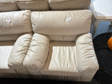 Cream Leather Accent Chair