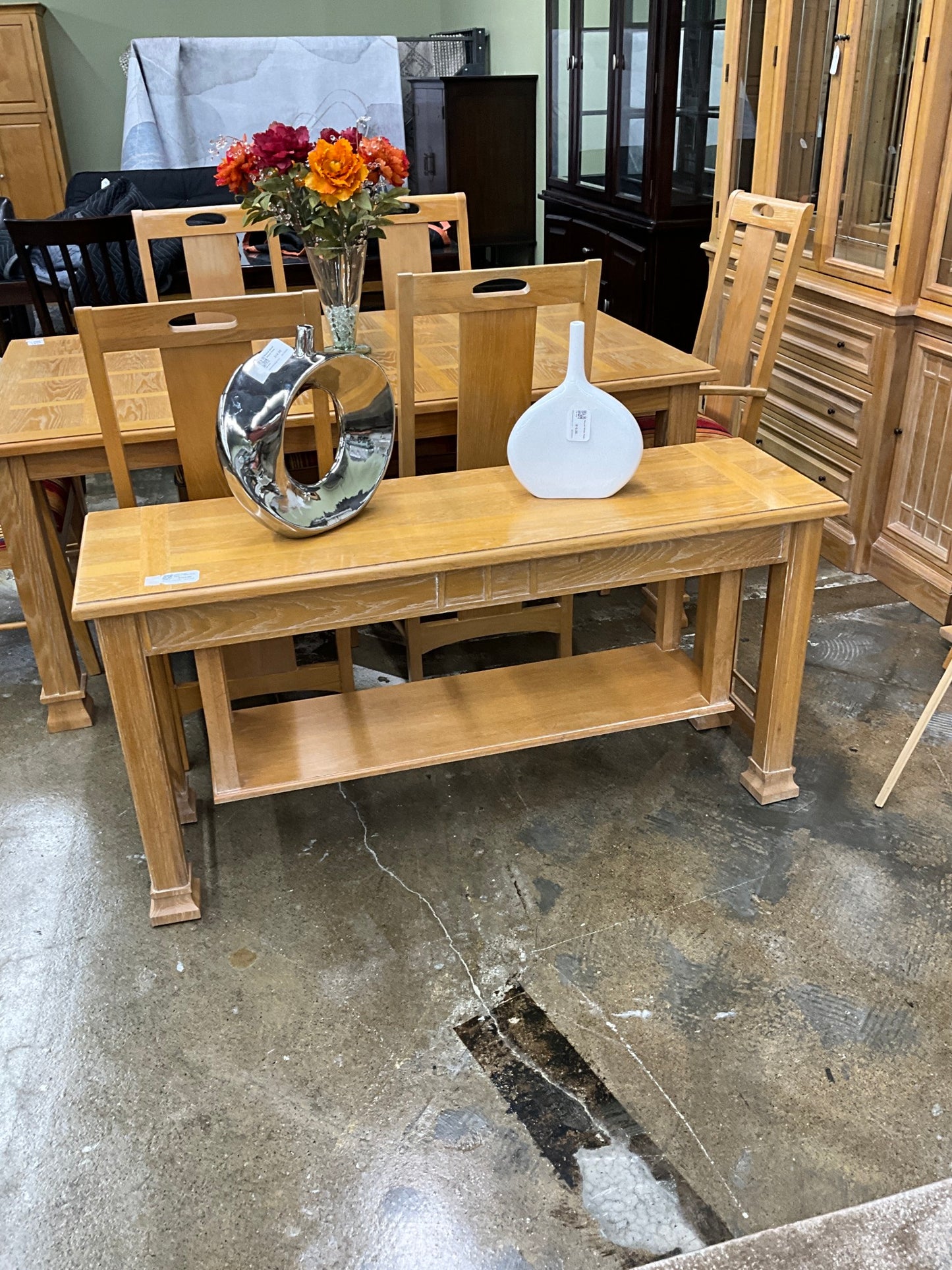 Light wood Mission Style Sofa Table