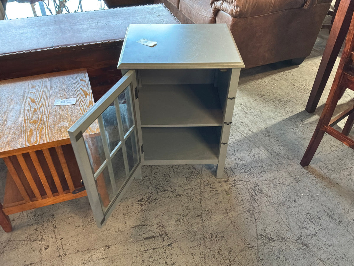 Grey Accent Table / Glass Door
