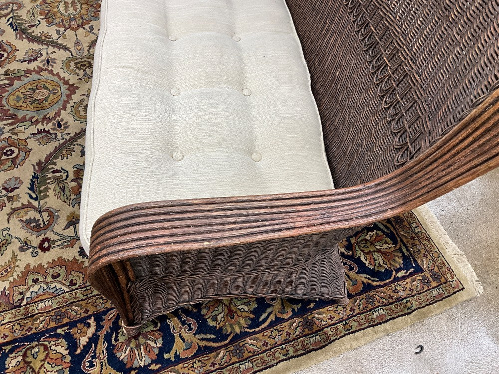 Brown Wicker Love Seat