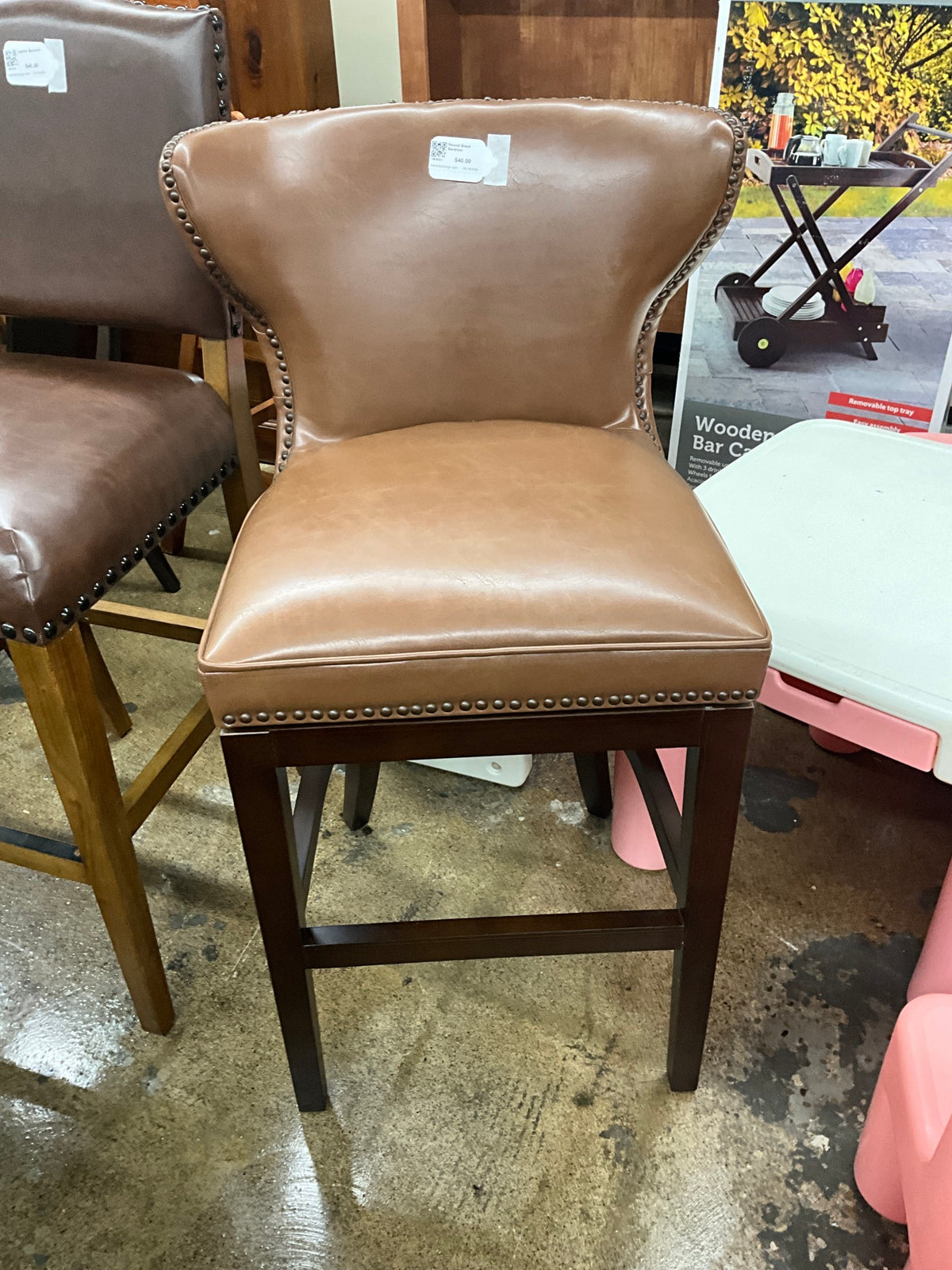 Round Black Barstool