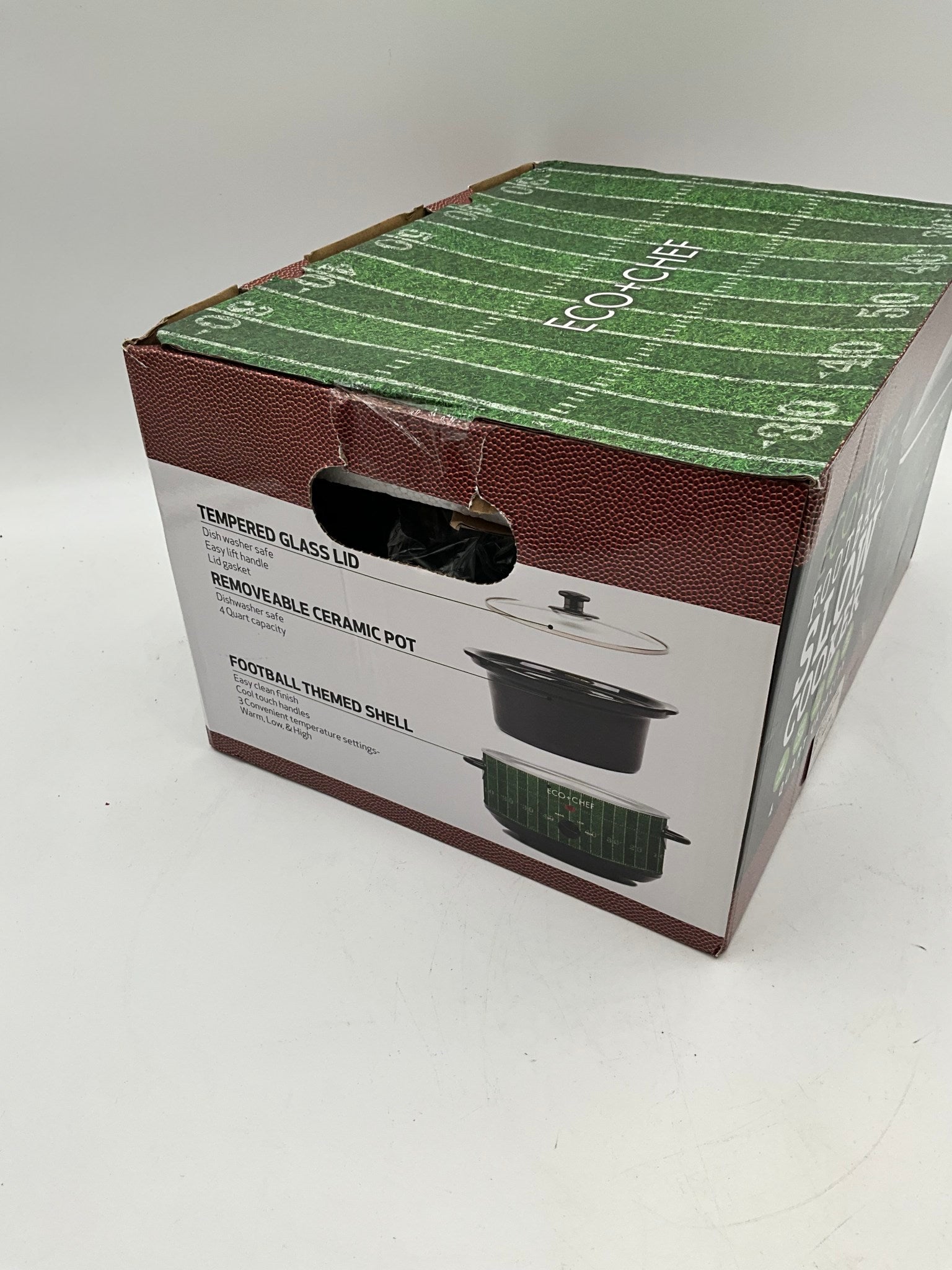 NIB Eco & Chef 4qt Football Slow Cooker