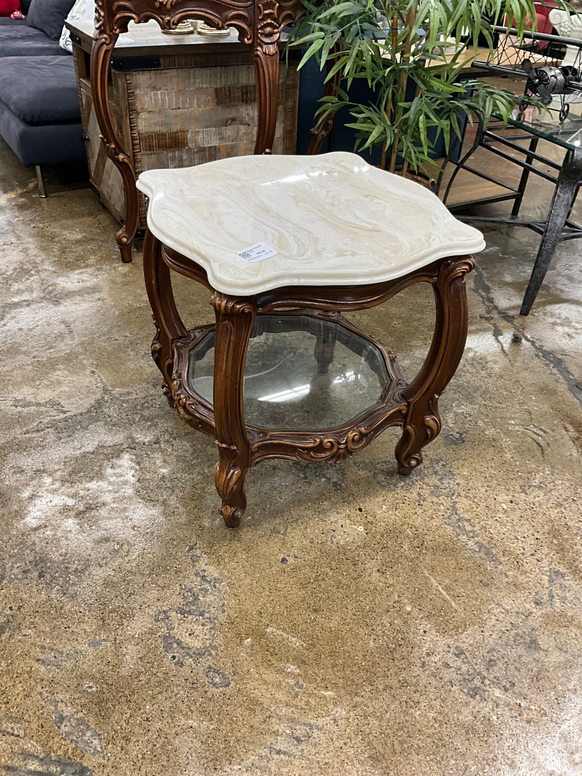 Marble Top End Table