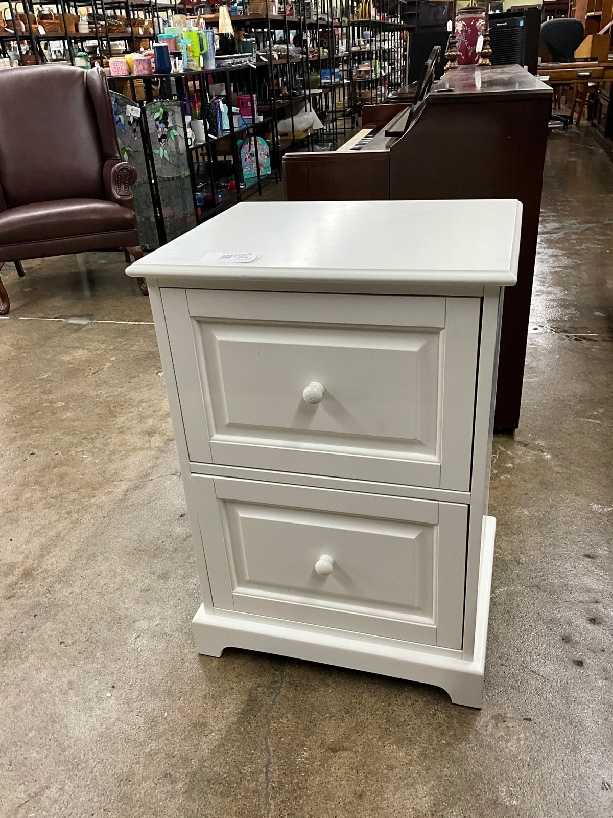 Ballard Design White 2 Drawer File Cabinet
