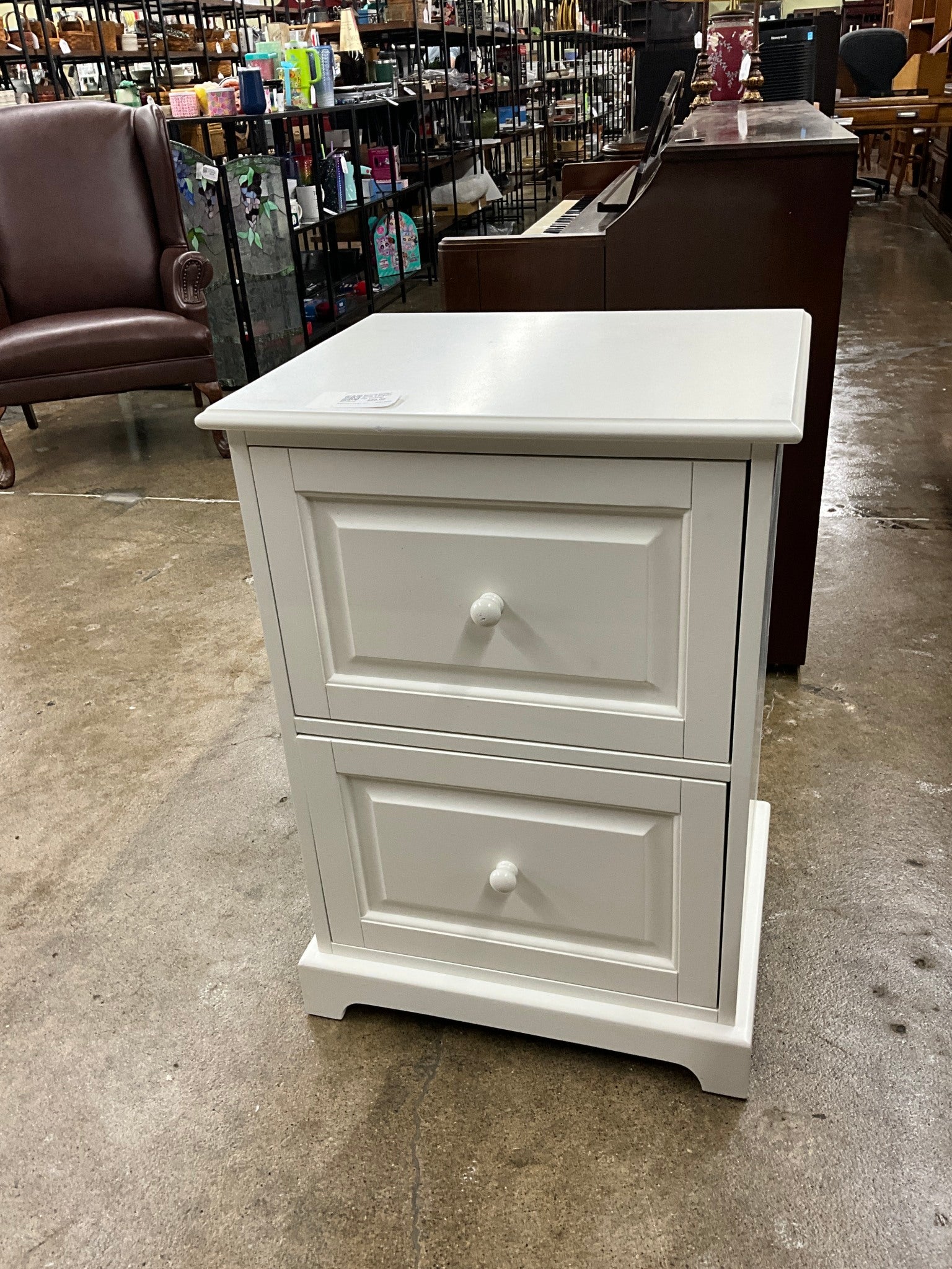 Ballard Design White 2 Drawer File Cabinet