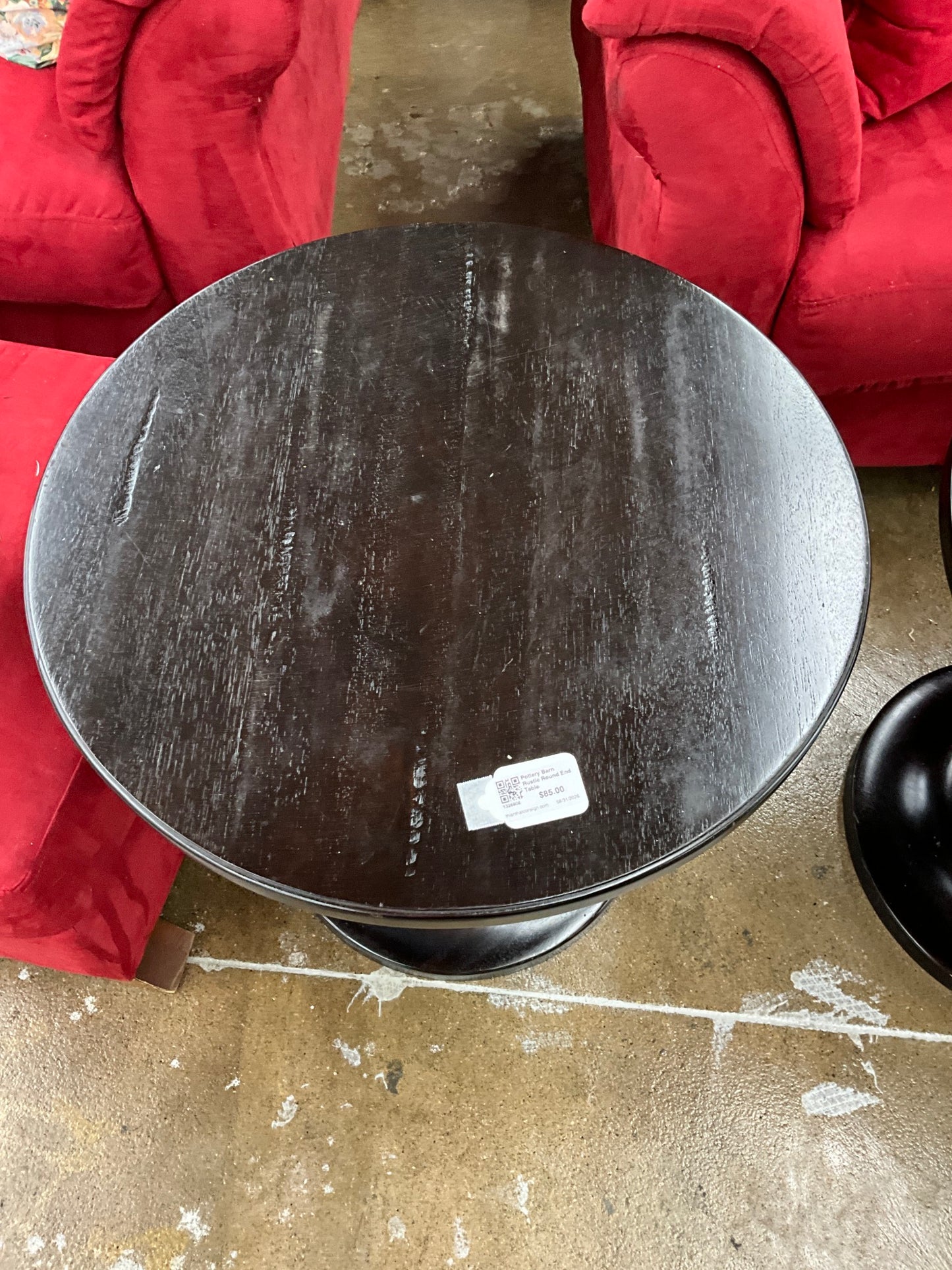 Pottery Barn Rustic Round End Table