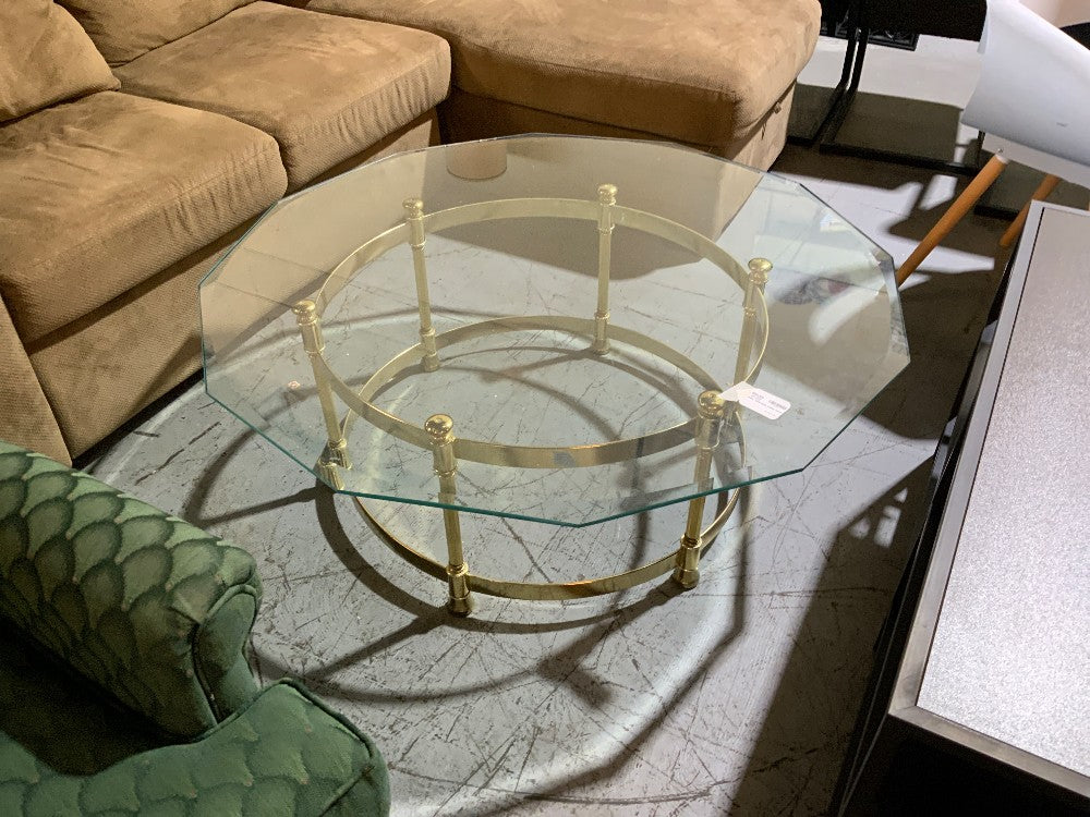 Glass / Gold Base Coffee Table