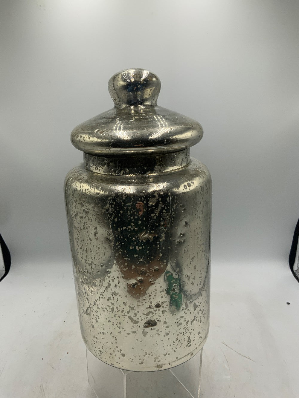 Mercury Glass Canister with Lid