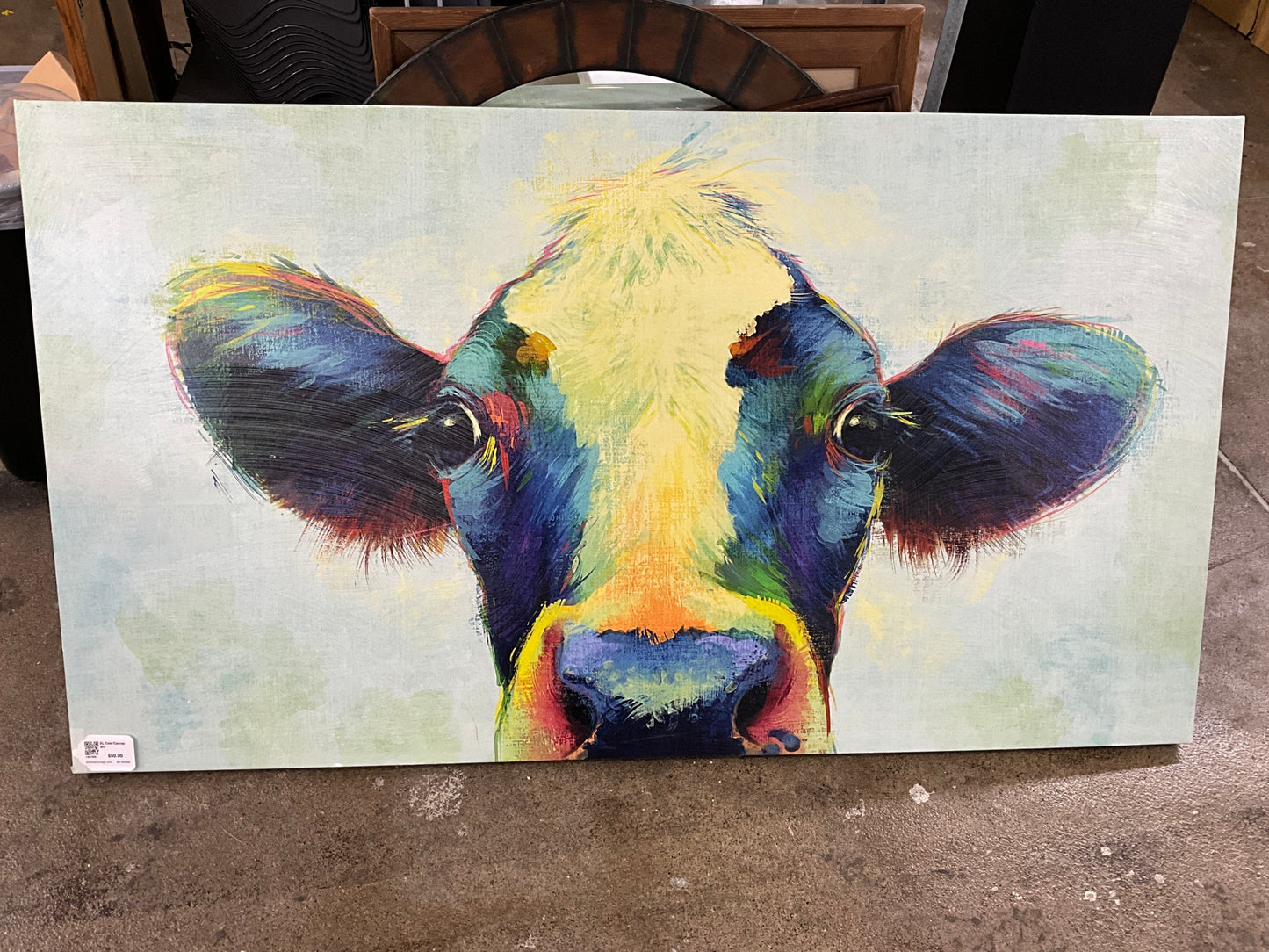 XL Cow Canvas Art