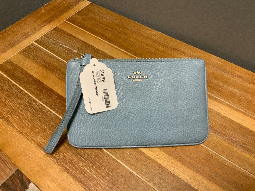 Blue Coach Wristlet
