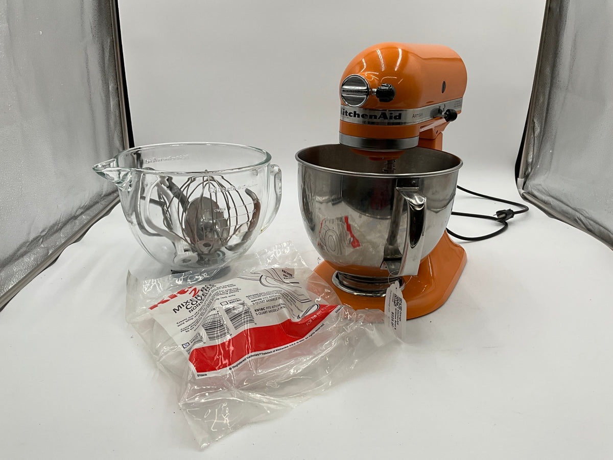 Orange KitchenAid W/Glass Bowl & Lid