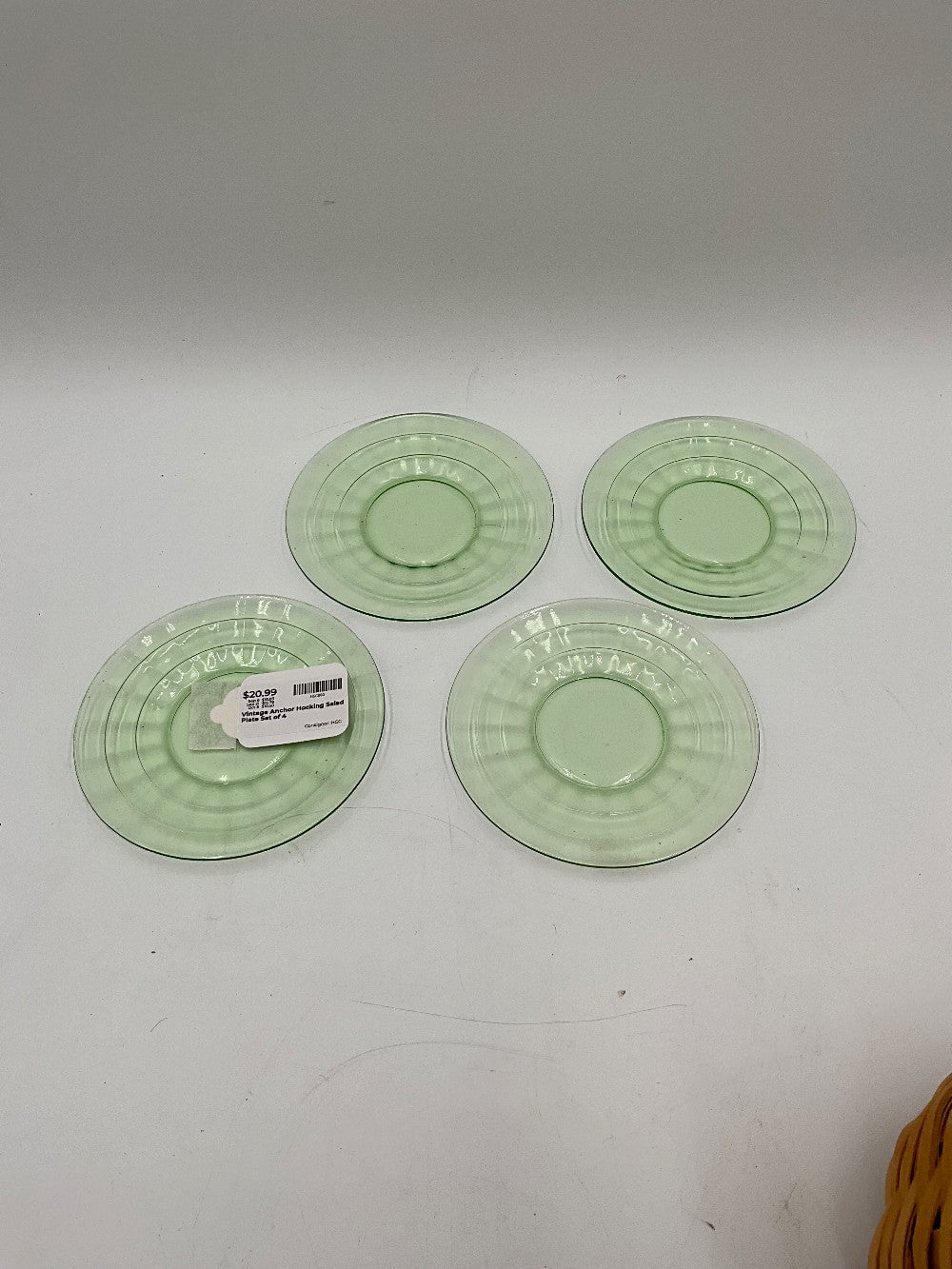 Vintage Anchor Hocking Salad Plate Set of 4