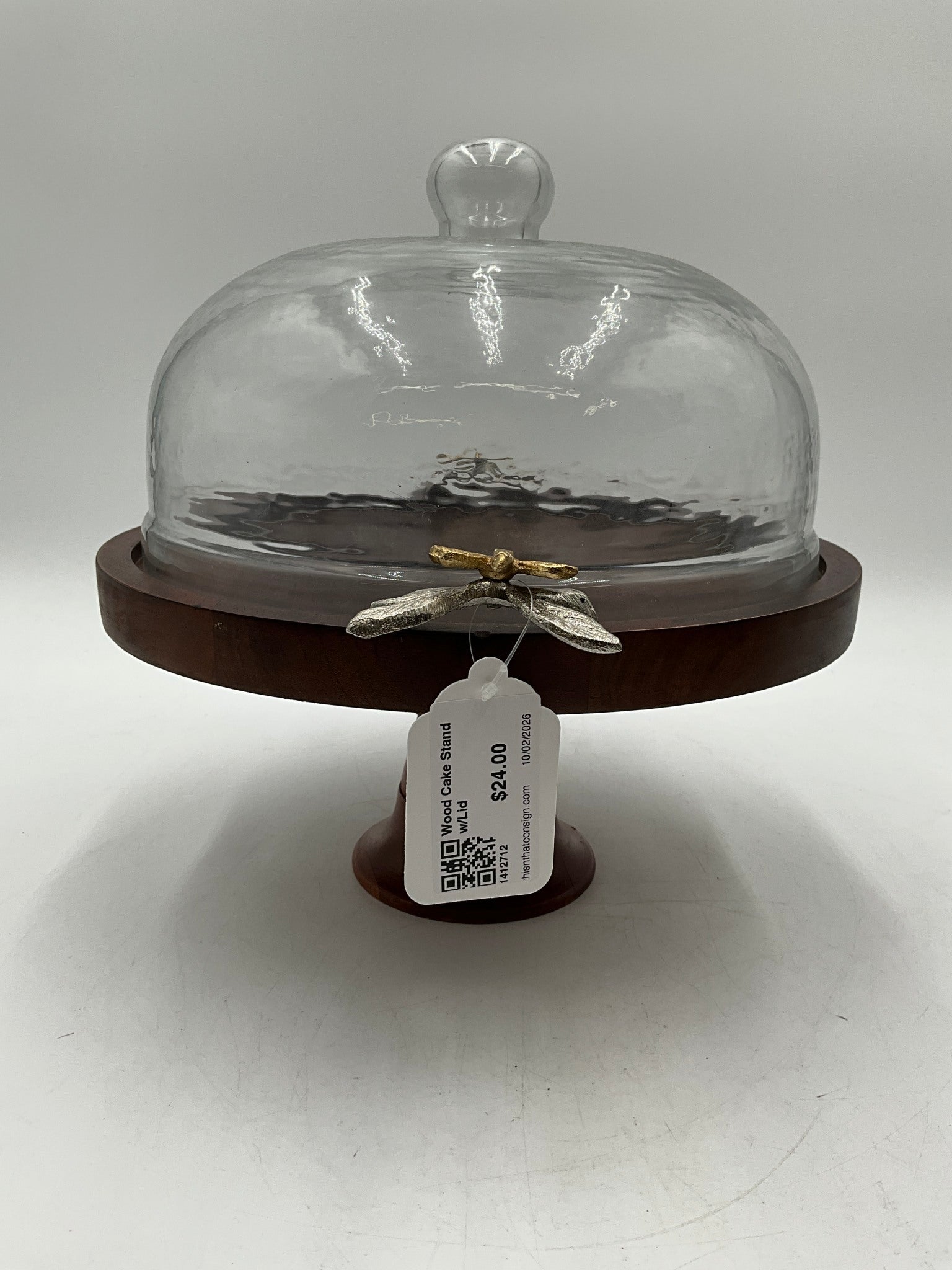 Wood Cake Stand w/Lid