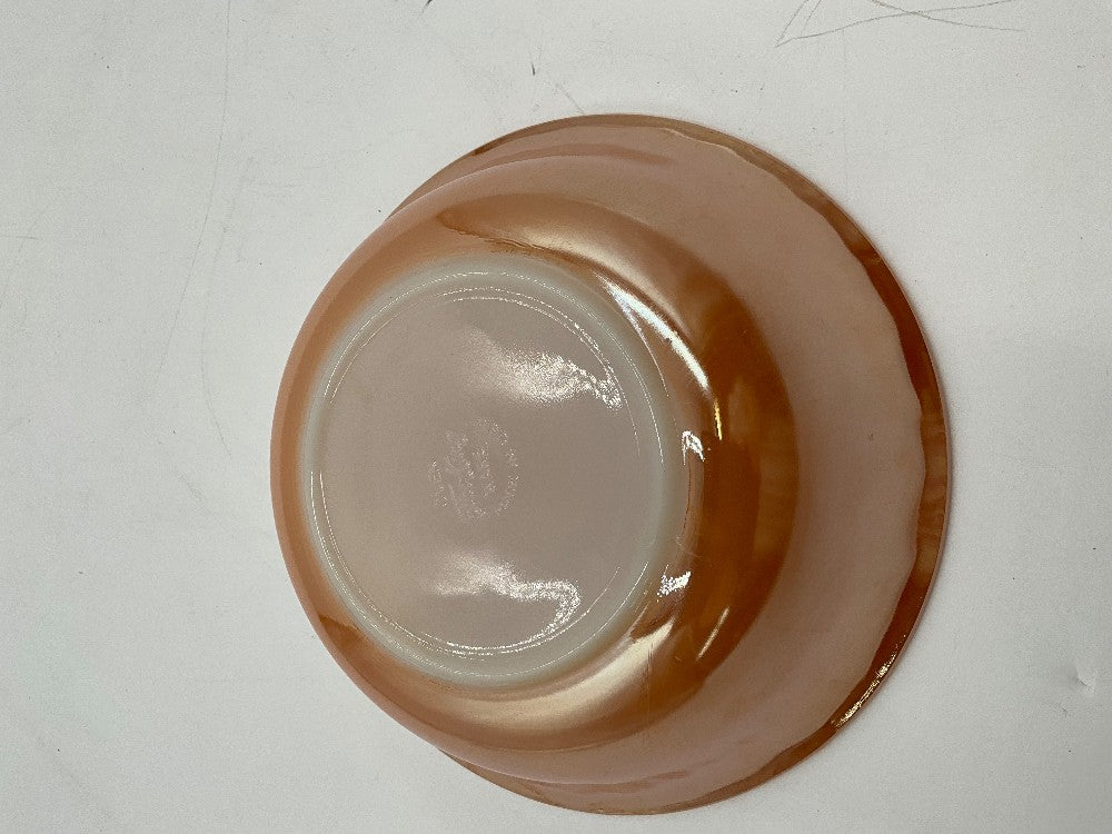 AH Fire King Peach Luster Serving Bowl
