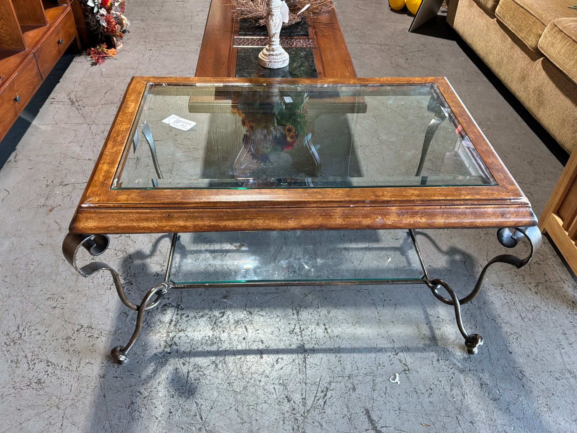 Coffee Table W/ Wood Glass Top