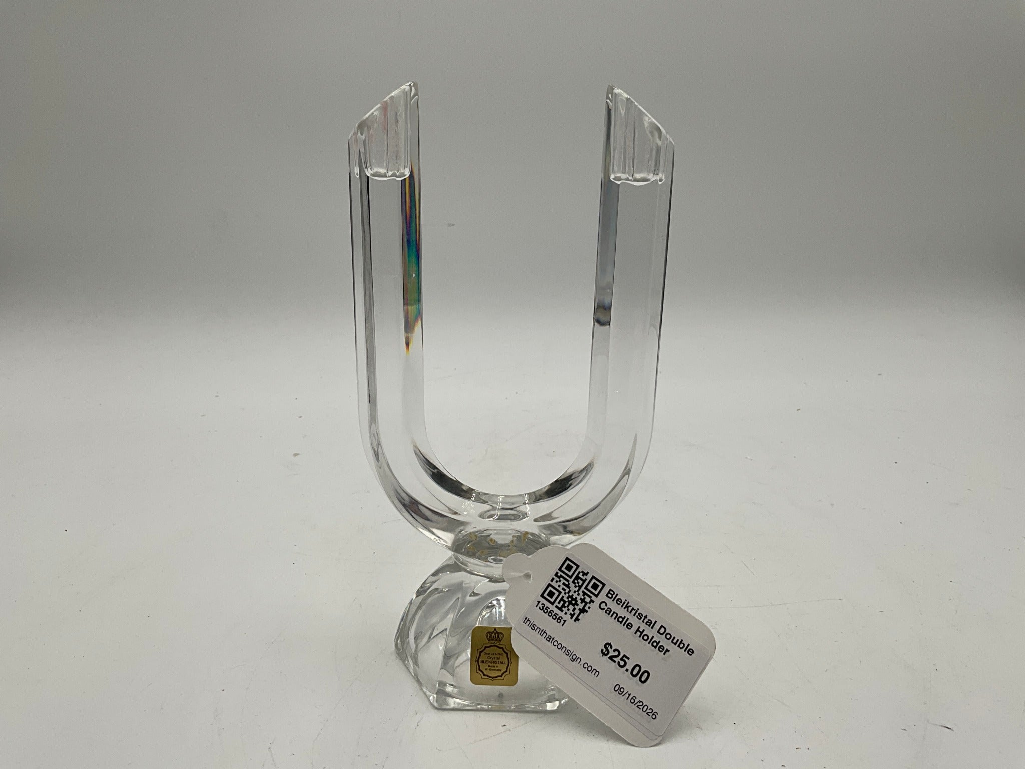 Bleikristal Double Candle Holder