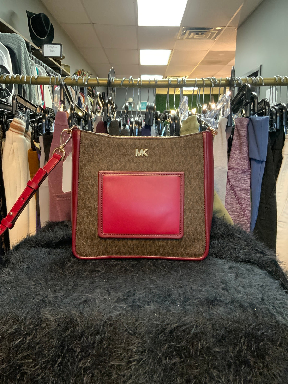 Red & Brown MK Crossbody w/ Duster