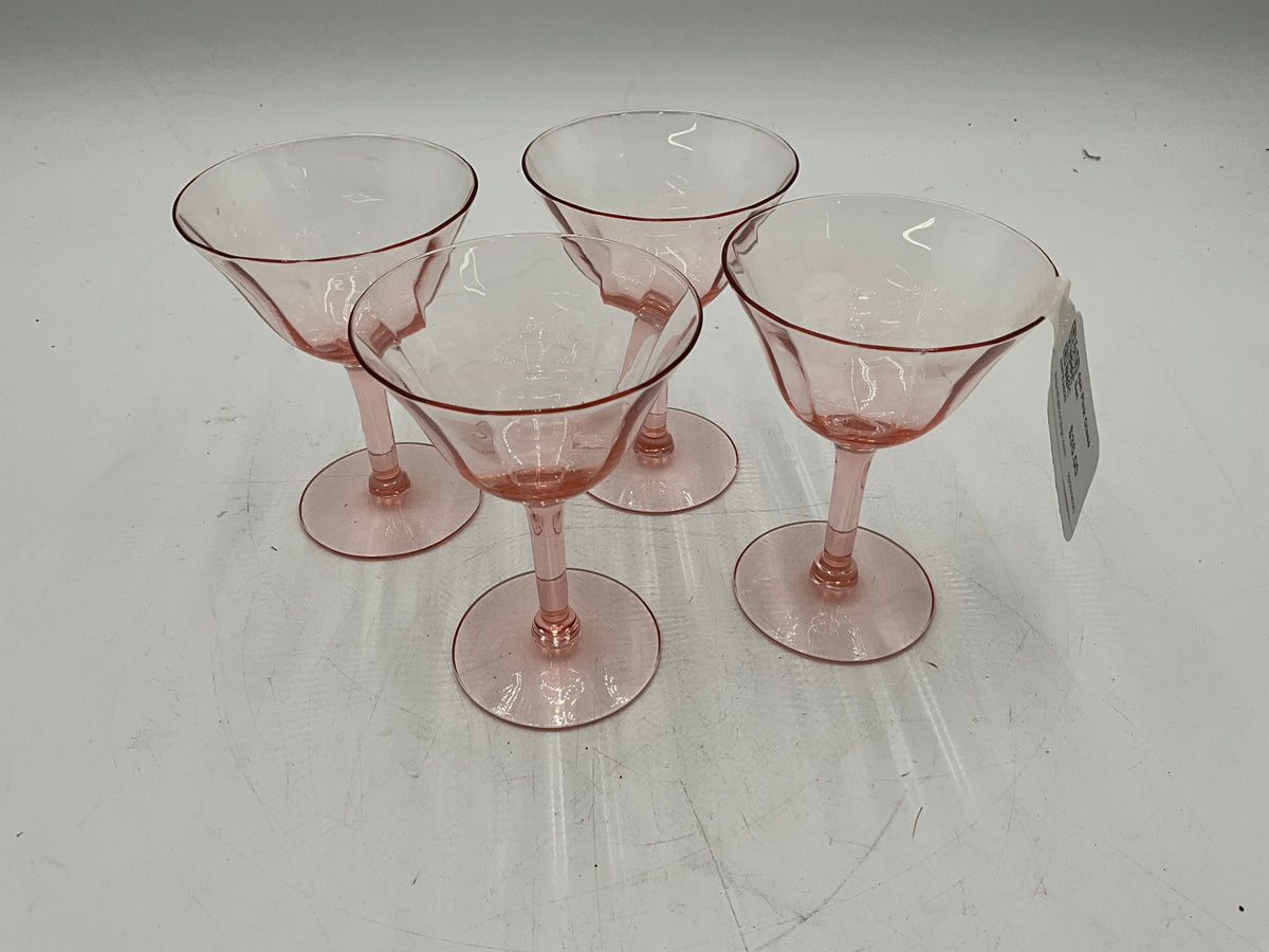 4pc Pink Glass Set