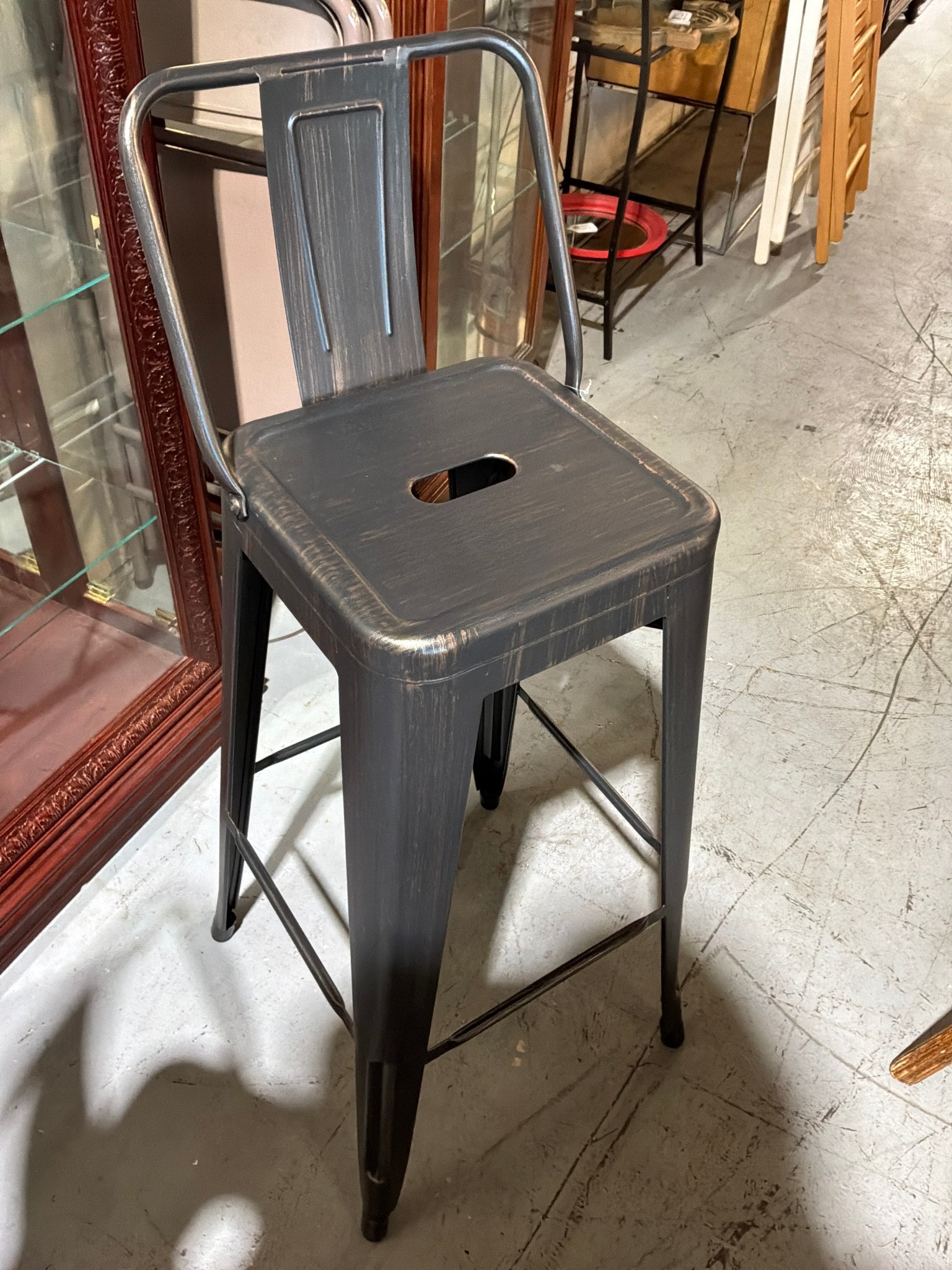 Grey Metal Barstool