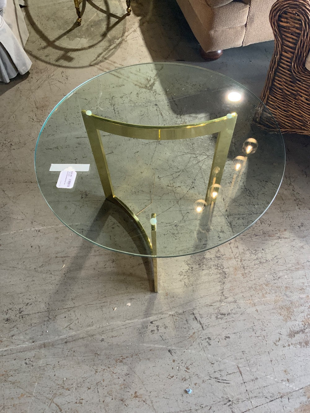 End Table Brass/Glass Top
